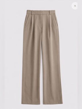 Abercrombie & Fitch Sloane Tailored Wide Leg Pant Size 26 Short Taupe Minimalist